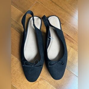Elegant Black Slingback Flats Old Navy 7 NWOT